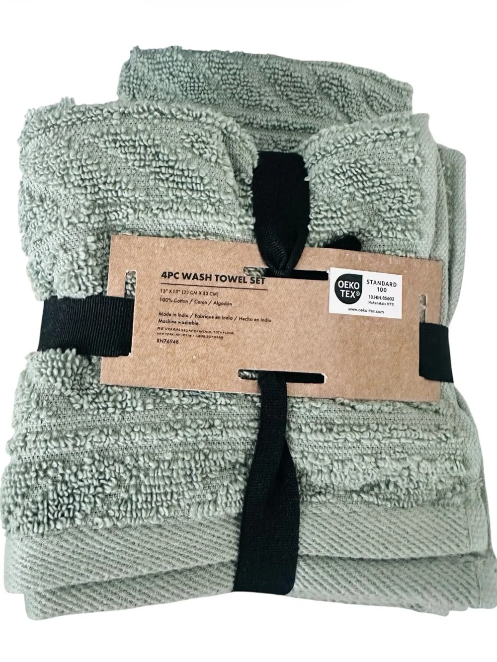 Wrangler 8 Pc Bath Towel Set NWT Broome Green Textured 2 Bath 4 Wash 2 Fingertip